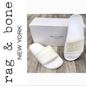 NWT rag & bone pool slide with logo. White. Size 6 includes box.